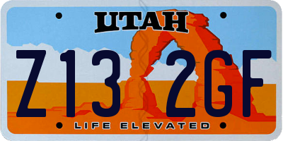 UT license plate Z132GF