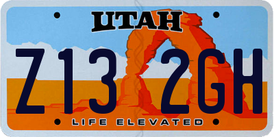 UT license plate Z132GH