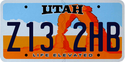UT license plate Z132HB