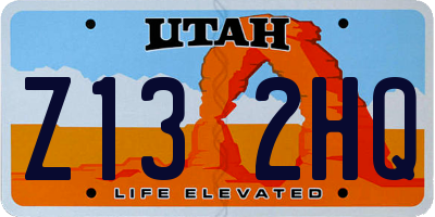 UT license plate Z132HQ
