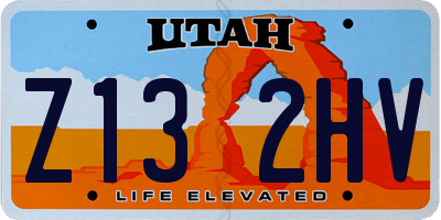UT license plate Z132HV