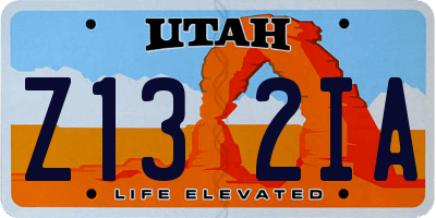 UT license plate Z132IA