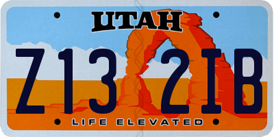 UT license plate Z132IB
