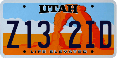 UT license plate Z132ID