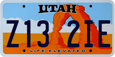 UT license plate Z132IE
