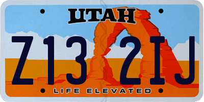 UT license plate Z132IJ