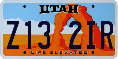 UT license plate Z132IR