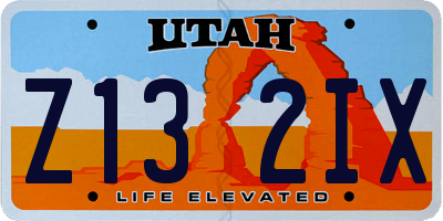 UT license plate Z132IX