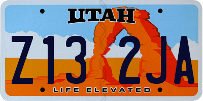 UT license plate Z132JA