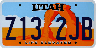 UT license plate Z132JB