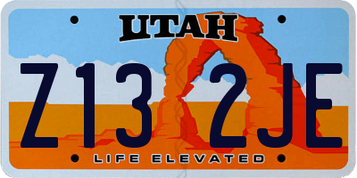 UT license plate Z132JE