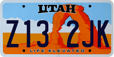 UT license plate Z132JK