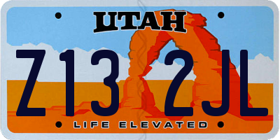 UT license plate Z132JL