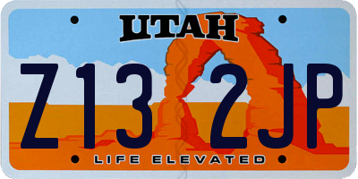 UT license plate Z132JP