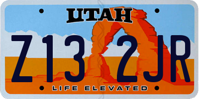 UT license plate Z132JR