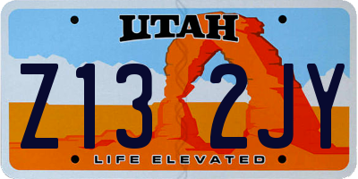 UT license plate Z132JY