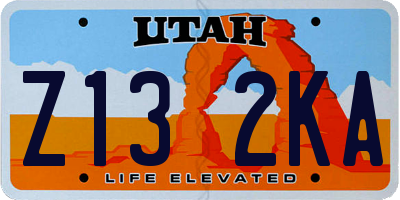 UT license plate Z132KA