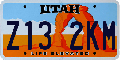 UT license plate Z132KM