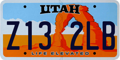 UT license plate Z132LB