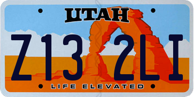 UT license plate Z132LI