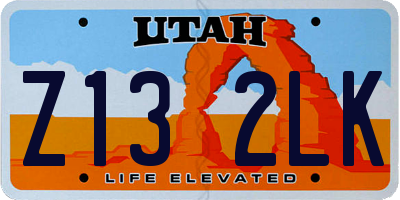 UT license plate Z132LK