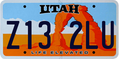UT license plate Z132LU