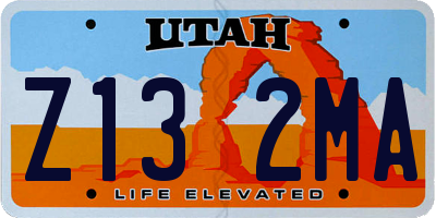 UT license plate Z132MA