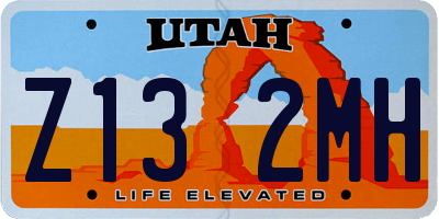 UT license plate Z132MH