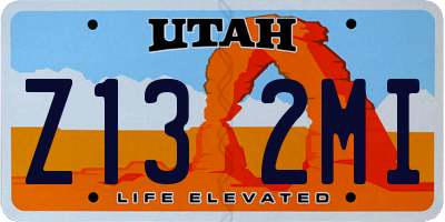 UT license plate Z132MI