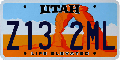 UT license plate Z132ML