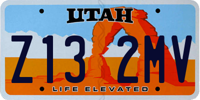 UT license plate Z132MV