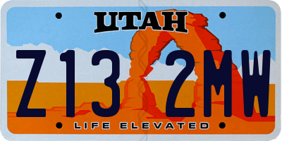 UT license plate Z132MW