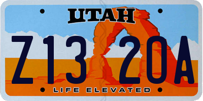 UT license plate Z132OA