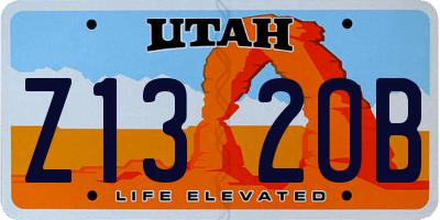 UT license plate Z132OB
