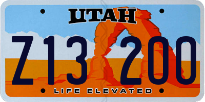 UT license plate Z132OO