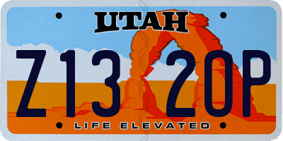 UT license plate Z132OP