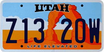 UT license plate Z132OW