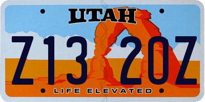 UT license plate Z132OZ