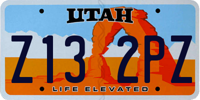 UT license plate Z132PZ