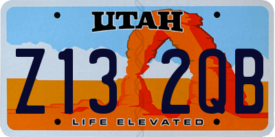 UT license plate Z132QB