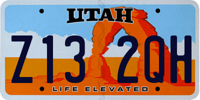 UT license plate Z132QH