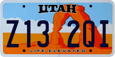 UT license plate Z132QI