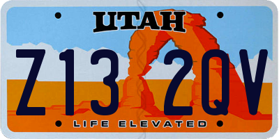 UT license plate Z132QV