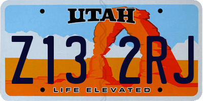 UT license plate Z132RJ