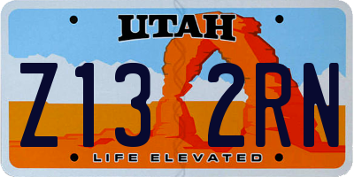 UT license plate Z132RN