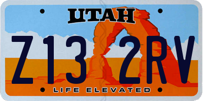 UT license plate Z132RV