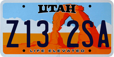 UT license plate Z132SA