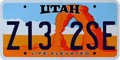 UT license plate Z132SE