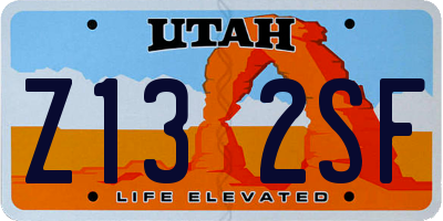 UT license plate Z132SF