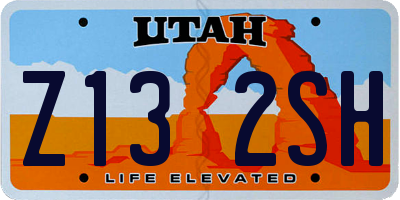 UT license plate Z132SH